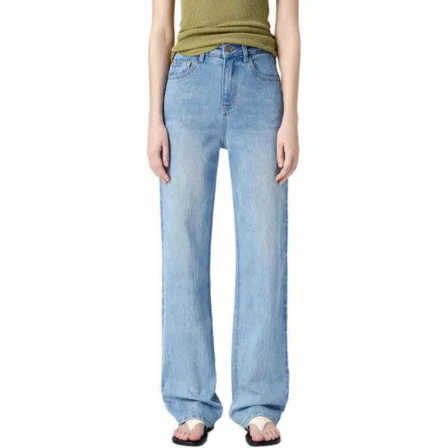 淑好百 宽幅宽松显瘦休闲高腰牛仔裤 女款