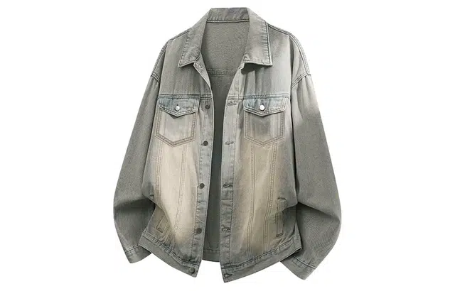 王者荣耀 美式复古水洗高街珍珠烫衬衫宽松舒适痞帅青少年休闲时尚百搭牛仔外套 男女同款