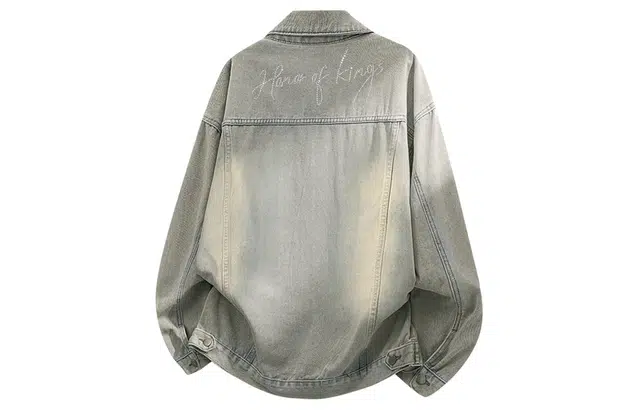 王者荣耀 美式复古水洗高街珍珠烫衬衫宽松舒适痞帅青少年休闲时尚百搭牛仔外套 男女同款