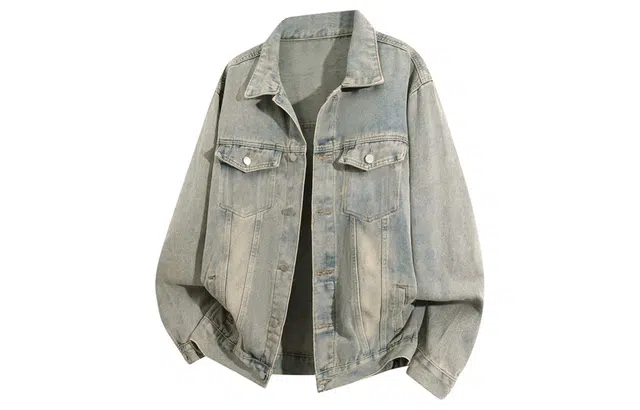 王者荣耀 美式复古水洗字母口袋个性简约嘻哈出街穿搭基础百搭户外休闲高街牛仔外套 男女同款