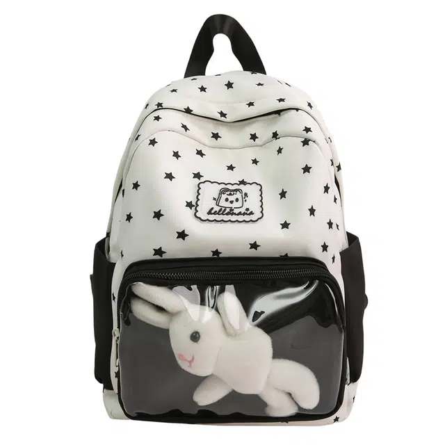 行途 书包初中女生大容量休闲可爱日系高颜值耐用高中生女大学生 尼龙 双肩包 常规 男女同款情侣款 黑色，粉色，蓝色，白配黑，卡其色