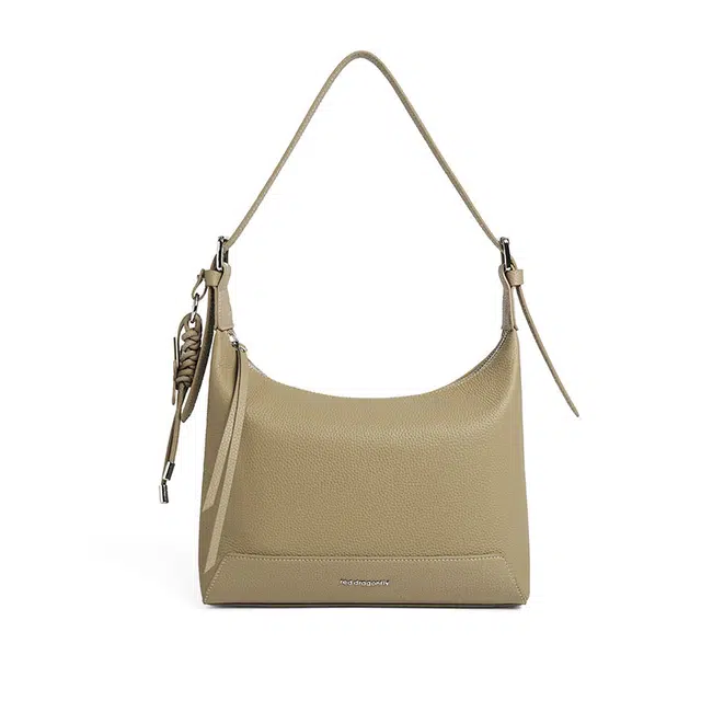 红蜻蜓 经典质感百搭 牛皮 饺子包单肩包 中号 女款 多色