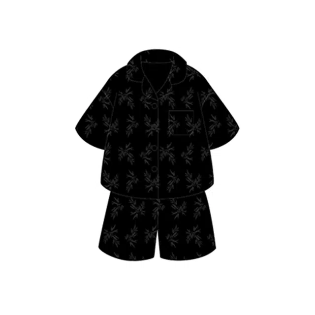 顶瓜瓜 家居男透气竹叶图案轻便简约设计服睡衣套装 男款