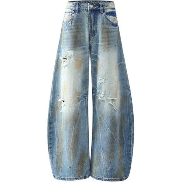 金盾 美式闪电水洗弯刀时尚简约百搭牛仔裤 男女同款