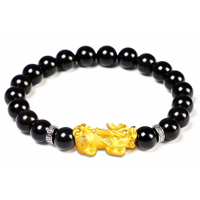 嫒柯 国潮新中式轻奢高级感念珠小众百搭文玩诸事随愿平安喜乐平步青云万事如意顺风顺水#好运 黑檀 手串 男女同款情侣款