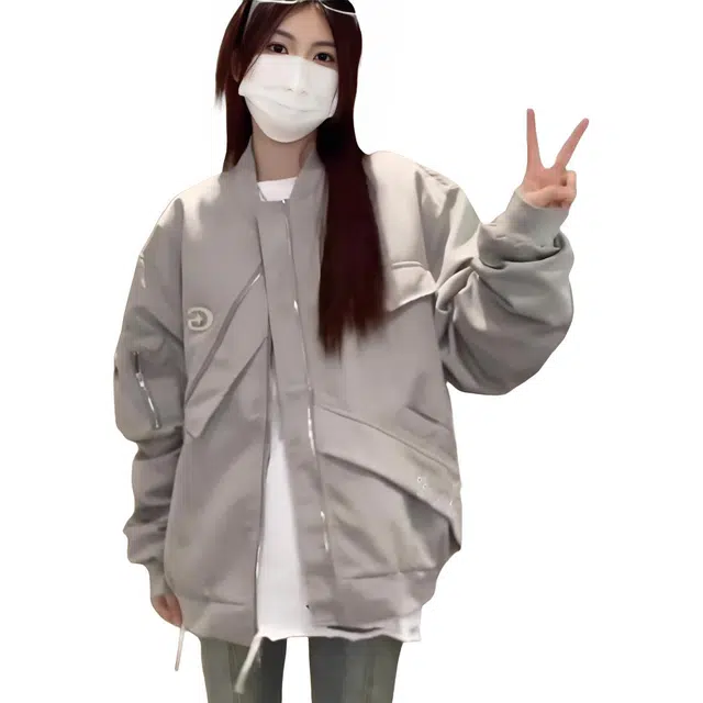 黛尔佳人 美式复古初秋外套女春秋韩系小个子棒球服 女款