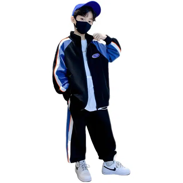 木木兔休闲运动套装 青春潮流时尚男大童秋季学生潮酷个性初中生两件套 宽松舒适百搭 时髦洋气