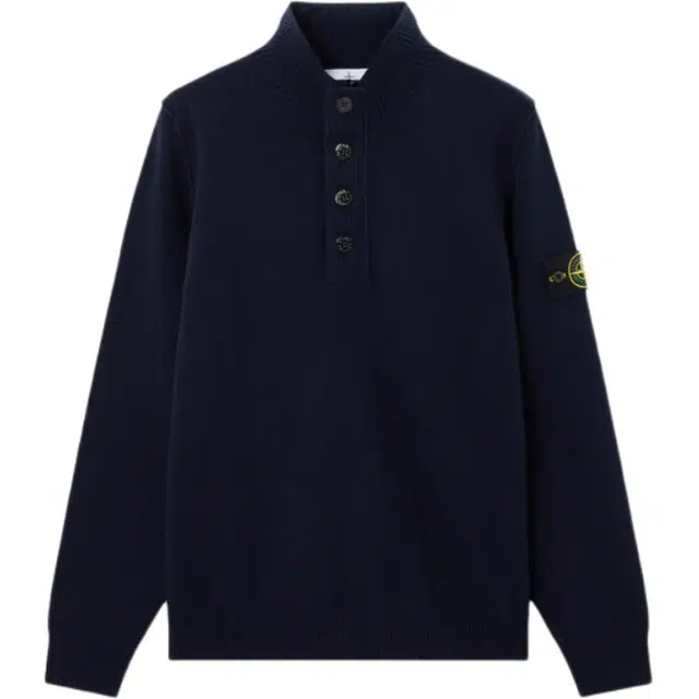 Stone Island Badge Button Turtleneck Sweater