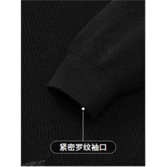 与狼共舞 时尚高街字母提花潮流百搭软糯亲肤保暖圆领针织毛衣 男款