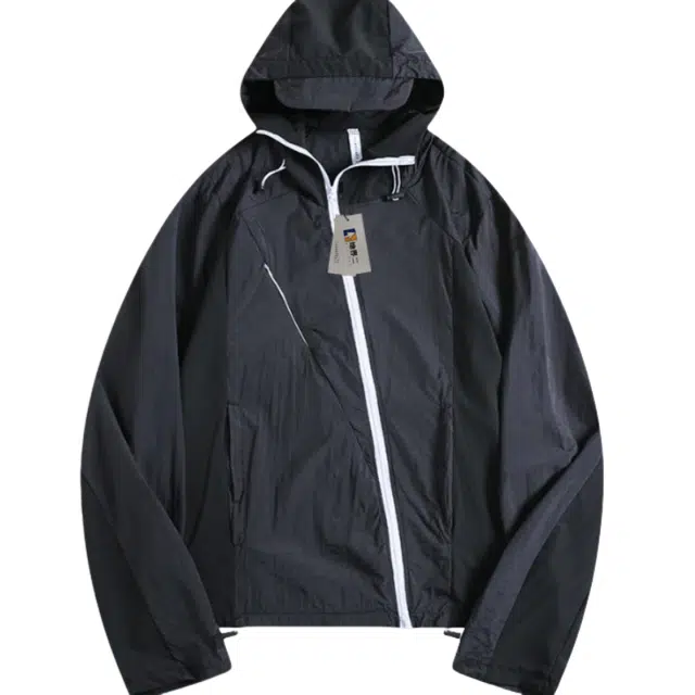 地界二 机能户外透气连帽衣运动解构冰丝薄款外套衬衫 男款