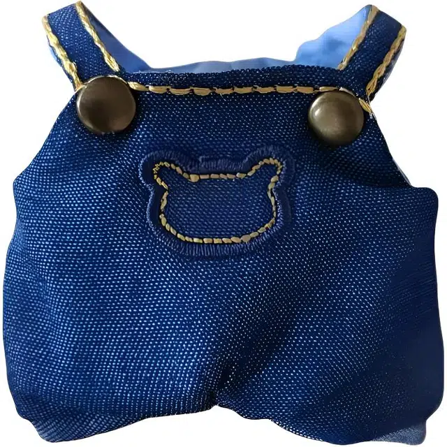 悦悦熊 适配于吉娃娃玩偶 可爱清新蓝色背带裤 娃衣着替