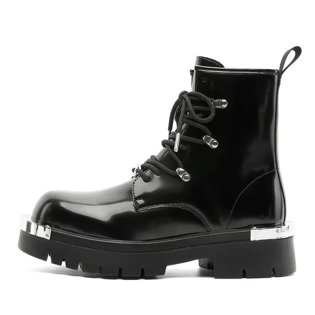 Dounkol Classic Short Martin Boots Black Patent