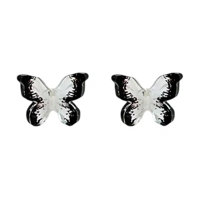 饰伴 精致立体甜美蝴蝶#好运 合金 耳钉 男女同款情侣款