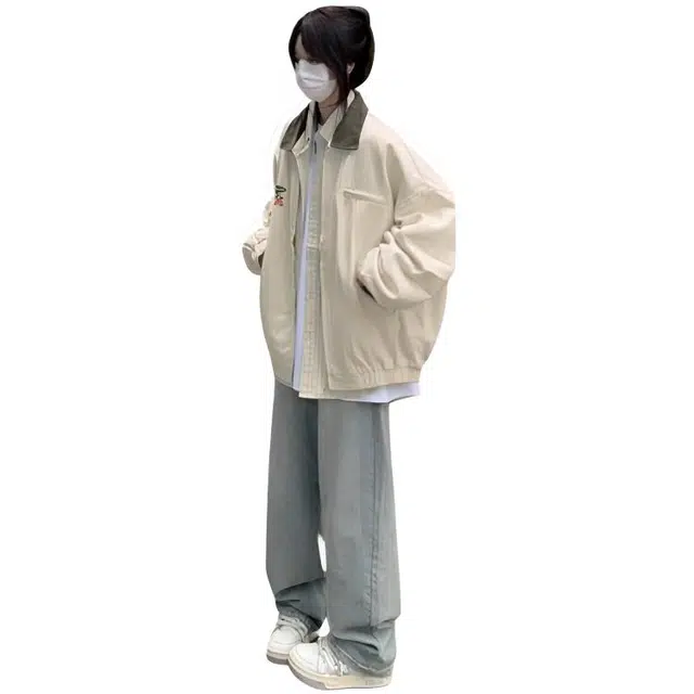 黛尔佳人 宽松适中长袖棒球服 女款