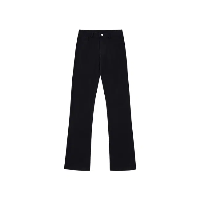 煦加 美式柳叶弯刀纯色水洗立体剪裁基础复古高街休闲百搭拉链牛仔裤 男款 黑色