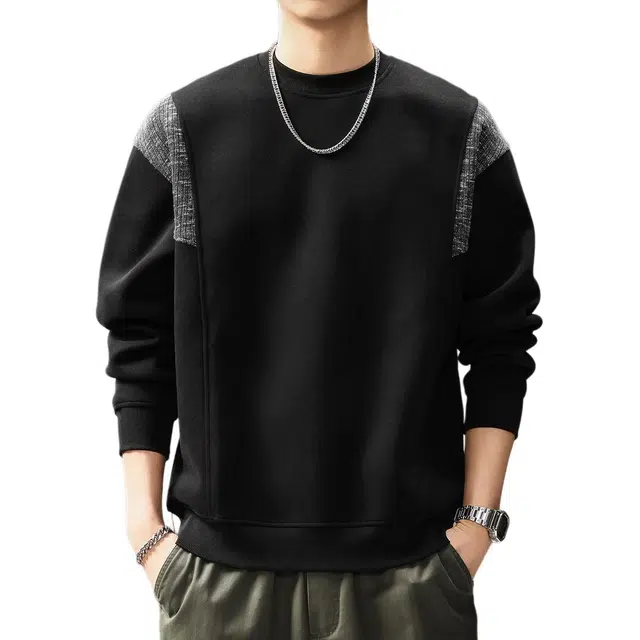 贵色 高端日系潮流城市机能设计感撞色拼接重磅宽松百搭废土风休闲上衣卫衣 男女同款