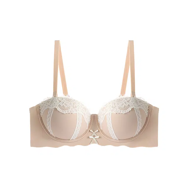 内在密码 聚拢内衣女小胸显大纯欲风格蕾丝花边法式性感半杯无钢圈上托防下垂收副乳文胸 女款