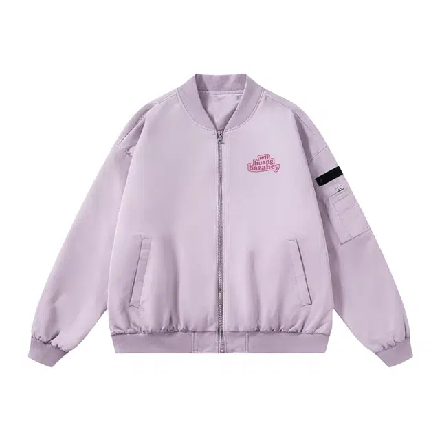 吾皇猫  原创美式复古简约基础款学院风字母印花夹克宽松潮流潮牌休闲外套时尚百搭痞帅工装上衣棒球服 男女同款