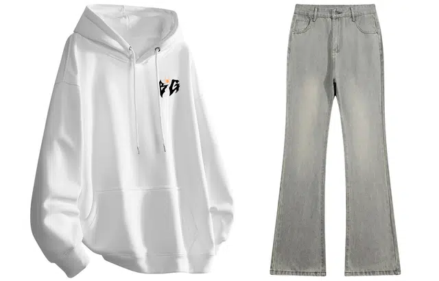 八哥 潮牌高颜值氛围感长袖基础款小众高街无性别主义美式卫衣搭配宽松百搭港风复古直筒阔腿垂感废土风裤子休闲运动套装 男女同款