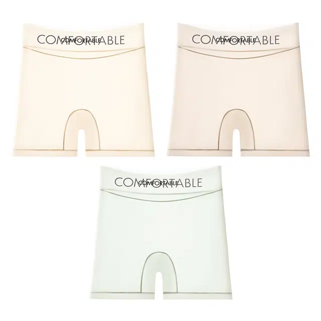 二三二三 高腰收腹纯色字母边简约风隐形无痕透气吸汗防夹臀亲肤柔软平角内裤 女款