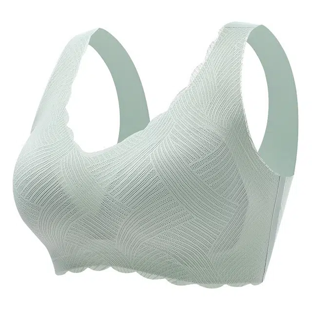 慕梵度 裸感无痕大码内衣女无钢圈聚拢大胸显小收副乳防下垂固定一体杯背心式轻薄舒适透气文胸 女款