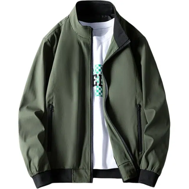 金盾 潮流纯色立领拉链夹克 男款