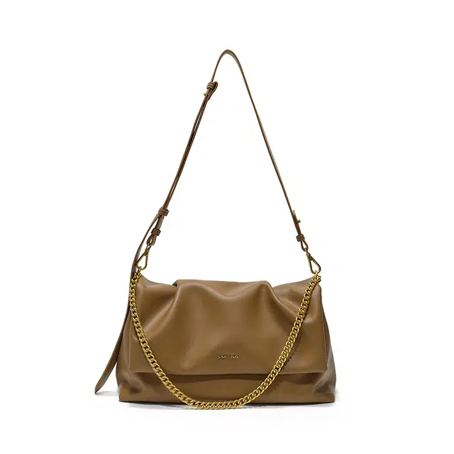 西木汀 落日之前 小众设计高级感百搭通勤 牛皮 腋下单肩包 常规 女款 焦糖棕/深邃黑