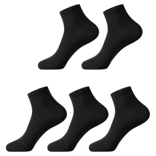 潞优野 简约百搭商务纯棉防臭吸汗抗菌中筒薄款运动全棉袜夏季短袜 男款