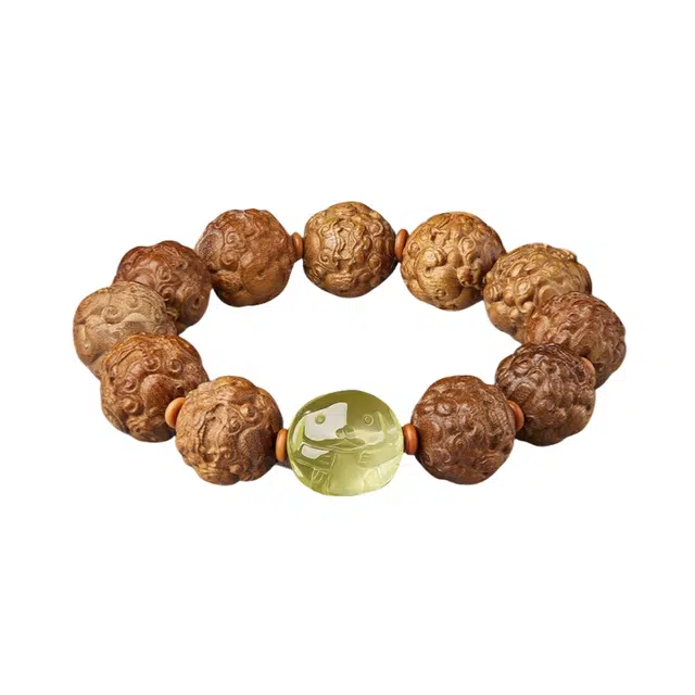 宣华意 新中式国潮气质轻奢高档十二生肖 转运珠佛珠念珠老料文玩 招财纳福#好运 楠木 手串 男女同款情侣款