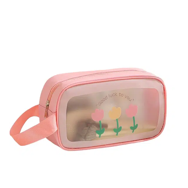 顽顽化妆包多功能透明防水旅行化妆品收纳包大容量可手提式卡通洗漱包收纳包