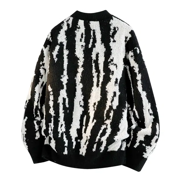 金盾 美式高街撞色竖条纹圆领长袖针织衫 男女同款