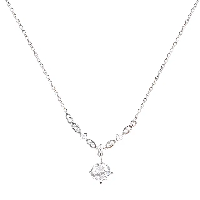 前方大荒野 星光闪闪简约百搭恋爱频率爱意交织 日常通勤约会甜蜜饰爱可调节 锆石 项链 女款