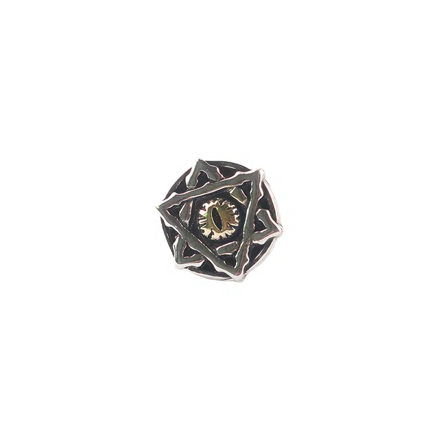 前方大荒野 恶魔之眼六芒星耳饰欧美潮流潮酷街头嘻哈风时髦独特气质小众设计日常百搭 钛钢 耳钉 男款