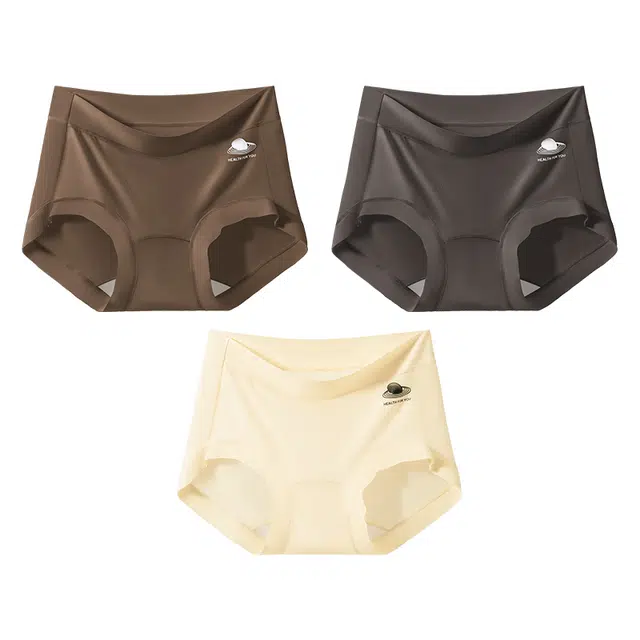 二三二三  纯色小行星无痕丝滑巧克力内裤深色系亲肤柔软舒适透气防夹臀裤简约日常百搭时尚短裤组合装三角内裤 女款