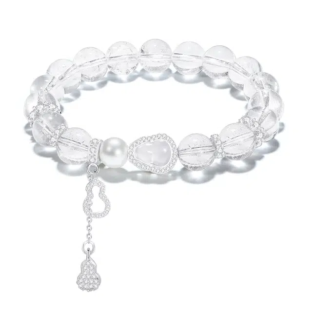 【普陀山官方已过香】 普陀山文创 甜美气质旺人缘招桃花早日脱单转运能量磁场爱情美满#好运 白水晶 手串 男女同款情侣款