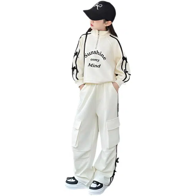 木木兔休闲运动套装 青春潮流时尚女大童秋季 潮酷个性两件套 宽松舒适百搭 时髦洋气