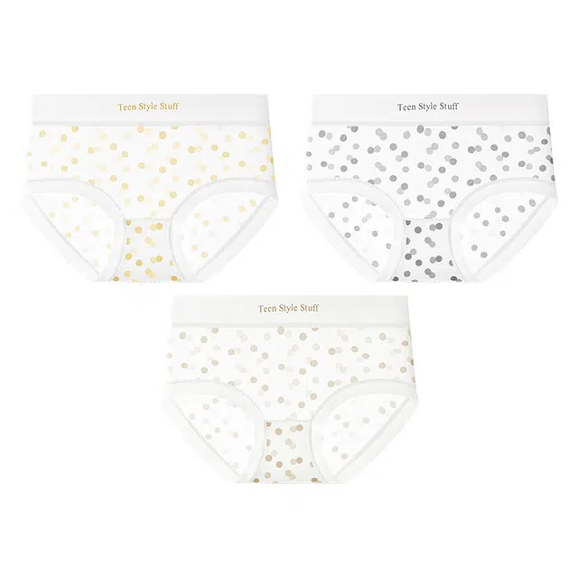 二三二三 甜美清新字母边波点奶油系超薄速干透气吸汗隐形无痕防夹臀百搭日常三角内裤 女款