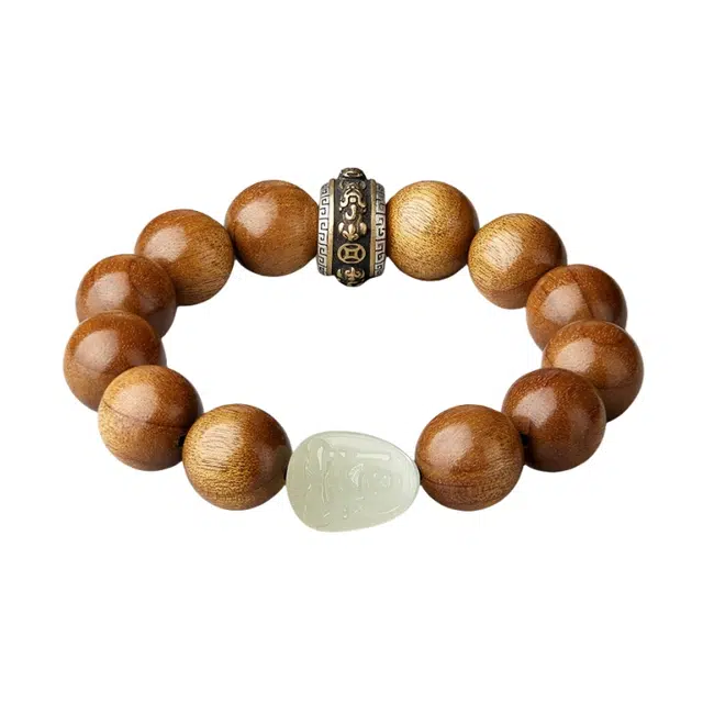 宣华意 十二生肖本命佛国潮民族风时尚复古高端 文玩檀木佛珠念珠 木质盘玩 财源广进好运 单圈 楠木 手串 男女同款情侣款