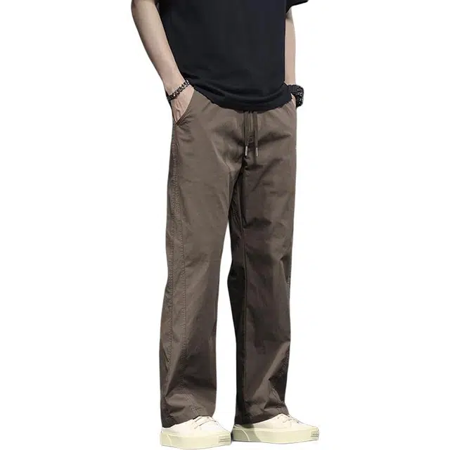 潮人榜 美式户外速干工装裤男夏季薄款潮牌百搭宽松直筒裤弹力休闲裤 男款