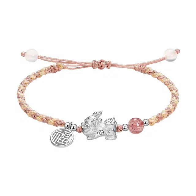 【足银貔貅】 七度银饰 招财送福貔貅 新中式复古福运经典东方古韵幸福美满 温柔气质日常通勤#好运 纯银 手绳 男女同款情侣款