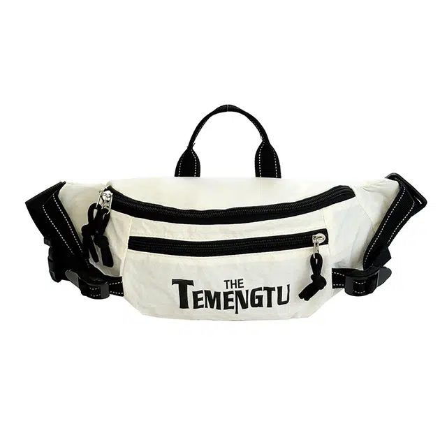 帕克熊 韩版日常通勤户外运动骑行登山小物件收纳轻盈舒适斜挎单肩包 牛津纺 腰包 常规 男女同款情侣款 多色