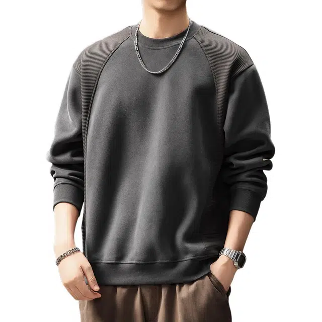 贵色 法式慵懒复古重磅潮牌拼接长袖卫衣 男女同款