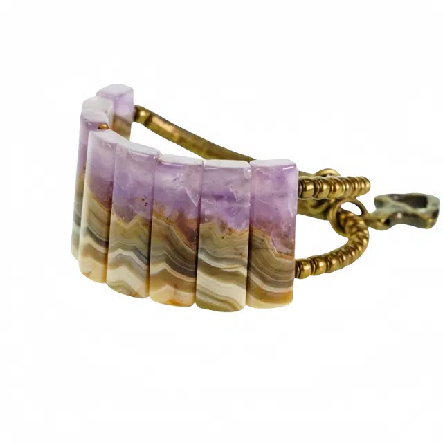 金碧鸢 轻奢设计闪钻点缀小众风格独特精致优雅气质浪漫简约百搭 个性渐变排珠串#好运天然 紫水晶 手串 男女同款情侣款