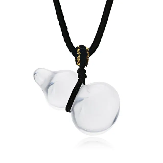 周大生 招财纳福 净化心灵福禄吉祥葫芦吊坠 招财转运清透美感新中式 水逆退化赶走负能量#好运天然 白水晶 项链 男女同款情侣款