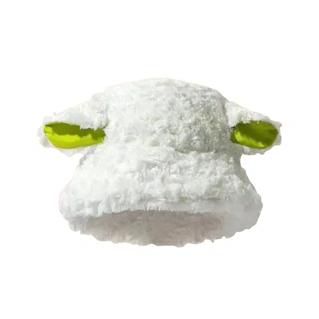 冠辉 甜美可爱小羊耳朵软糯羊卷毛保暖学生百搭萌系可爱耳朵显脸小保暖 羊羔毛 绒线帽 男女同款情侣款