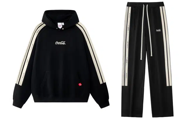 Coca-Cola Asymmetric Stripe Hoodie Set