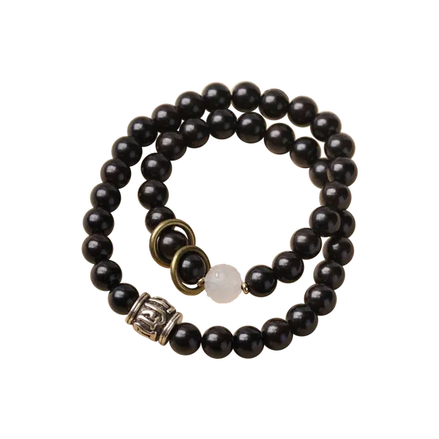 【六字箴言】 芳缘小傅 文玩佛珠小众简约国风国潮招财纳福考试上岸小众转运珠双圈 #好运 黑檀 手串 男女同款情侣款