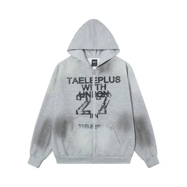 艾梵斯贝 美式复古运动风潮流高级感脏洗做旧球衣无性别日常通勤百搭个性街头简约时尚休闲高街连帽开衫卫衣 男女同款