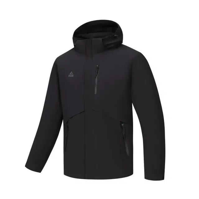 匹克 纯色拉链连帽百搭休闲运动风衣 男款