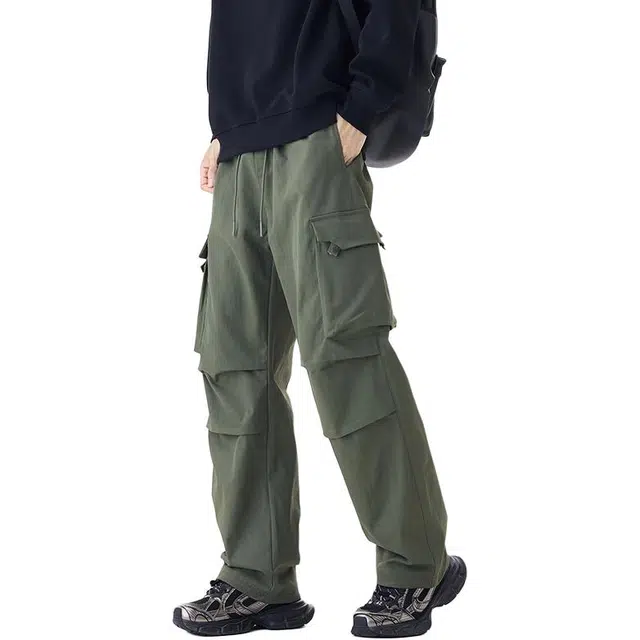 希越 春秋季 美式潮牌松直筒高级感痞帅户外工装休闲裤 男款